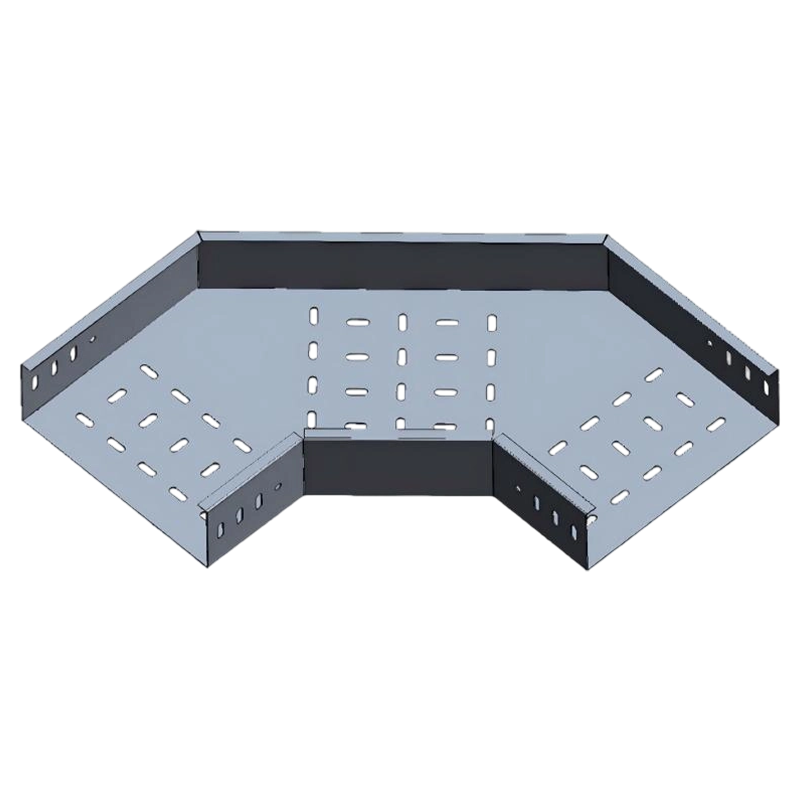 صينية كابلات مثقبة بمرفق أفقي 90°